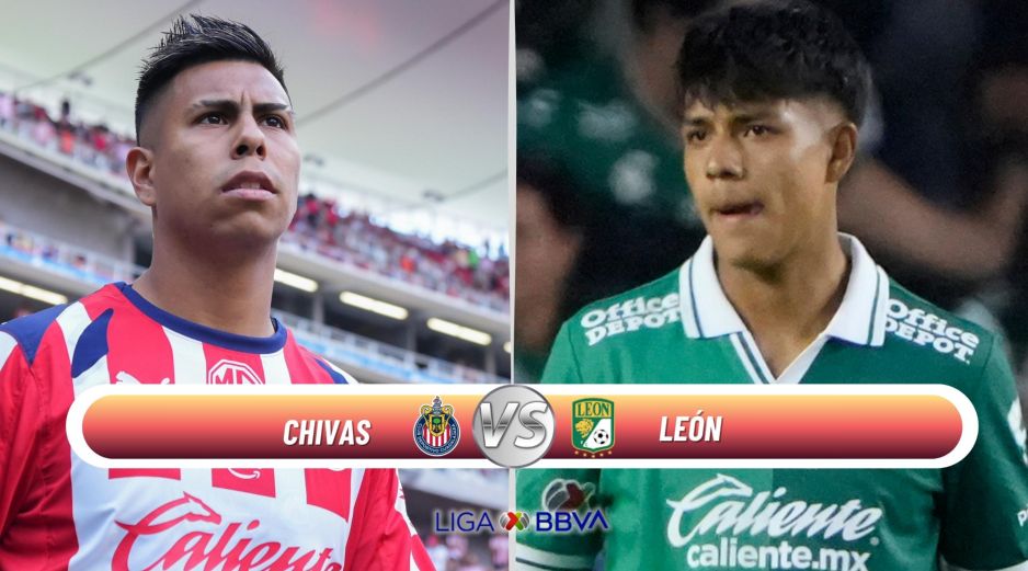 Chivas se mantiene en la parte alta de la tabla, mientras que León busca mejorar su posición y acercarse a zona de clasificación en el torneo. ESPECIAL / IMAGO7 y CANVA