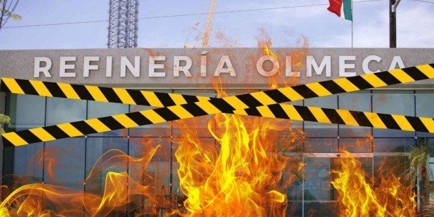 Pemex sofoca incendio en barda perimetral de la Refiner&iacute;a Olmeca