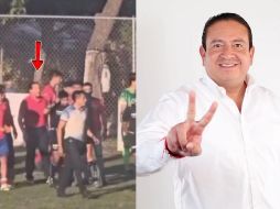 Testigos señalaron que Gustavo Robles Martínez, acompañado de su equipo de seguridad, confrontó a los árbitros. X/@pacochaconmx/FACEBOOK/@GustavoRoblesM/ESPECIAL