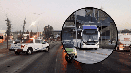 El impacto del tráiler generó daños estructurales en el puente peatonal de la estación de Mi Macro Periférico. ESPECIAL