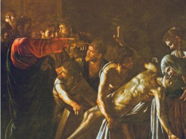«Esta enfermedad no acabará en la muerte, sino que servirá para la gloria de Dios, para que el Hijo de Dios sea glorificado por ella». WIKIPEDIA/«Resurrección de Lázaro», de Caravaggio