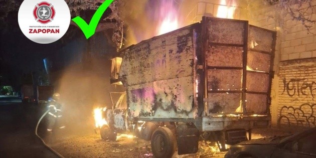 Seguridad en Jalisco: Incendio consume camioneta en El Vig&iacute;a