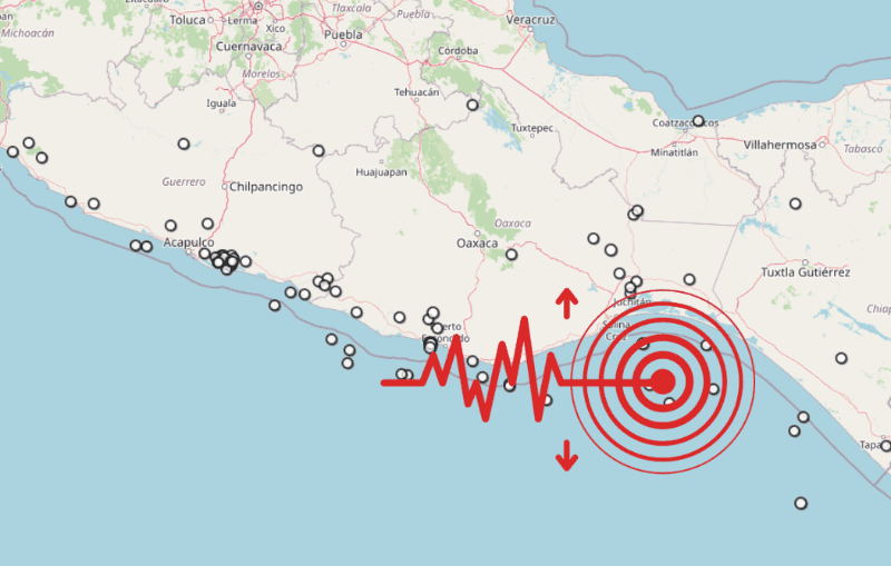 &nbsp;Sismo en Oaxaca. ESPECIAL / SSN