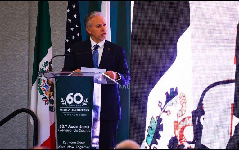 La Asamblea de Socios de la Amcham se realizó en un hotel de Zapopan a donde acudieron empresarios, funcionarios estatales y la cónsul de Estados Unidos en Guadalajara, Amy Scanlon. EL INFORMADOR/ J. Acosta