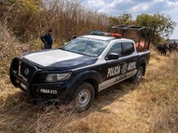 La patrulla fue abandonada en la localidad de San José en el municipio de Huichapan. ESPECIAL/Policía de El Arenal