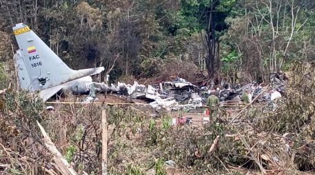 El avión accidentado en Colombia transportaba tropas del Ejército entre las localidades de Puerto Leguízamo y Puerto Asís. EFE/ Miputumayo.com.co