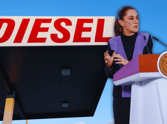 El anuncio de Sheinbaum se da luego de que el combustible alcanzó precios de hasta 30 pesos por litro en distintas regiones del país. EFE / S. Gutiérrez / ESPECIAL / CANVA