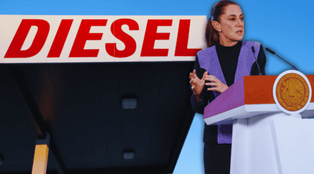 El anuncio de Sheinbaum se da luego de que el combustible alcanzó precios de hasta 30 pesos por litro en distintas regiones del país. EFE / S. Gutiérrez / ESPECIAL / CANVA