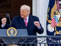 Donald Trump volvió a hablar de Irán no bien aterrizó en Miami. EFE/S. Thew