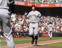 Aaron Judge. El primer imparable de la temporada para el capitán de los Yankees fue un cuadrangular productor de dos carreras. AP