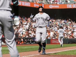 Aaron Judge. El primer imparable de la temporada para el capitán de los Yankees fue un cuadrangular productor de dos carreras. AP