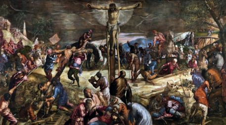 «Entonces Jesús, dando de nuevo un fuerte grito, expiró». WIKIPEDIA/«Crucifixión de Jesús», de Tintoretto