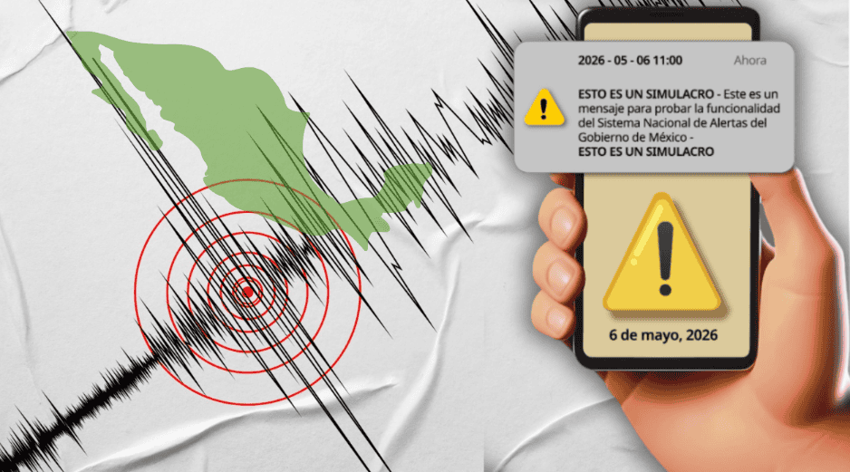 El Primer Simulacro Nacional está programado para el 6 de mayo en punto de las 11:00 horas. ESPECIAL/Canva/CNPC