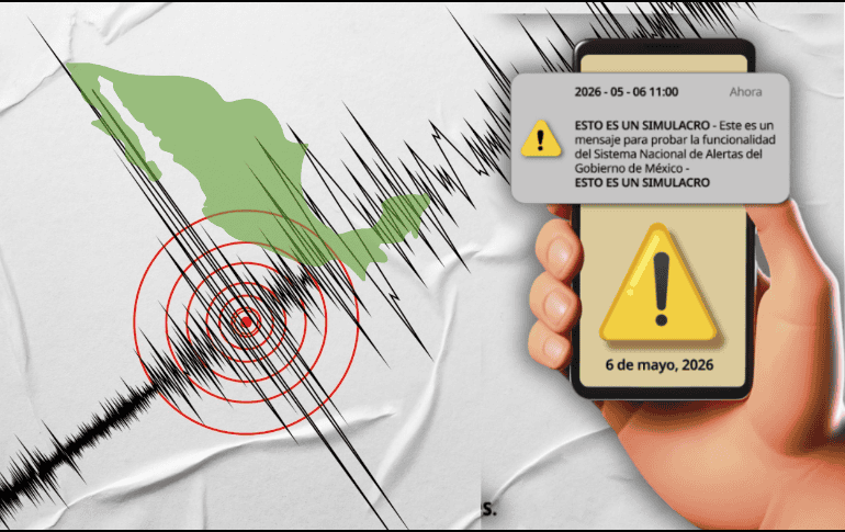 El Primer Simulacro Nacional está programado para el 6 de mayo en punto de las 11:00 horas. ESPECIAL/Canva/CNPC