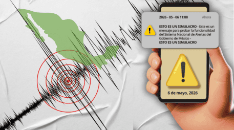 El Primer Simulacro Nacional está programado para el 6 de mayo en punto de las 11:00 horas. ESPECIAL/Canva/CNPC