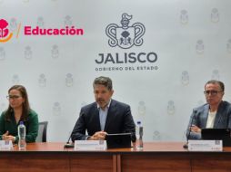 El secretario de Educación Jalisco, Juan Carlos Flores, durante la presentación de 