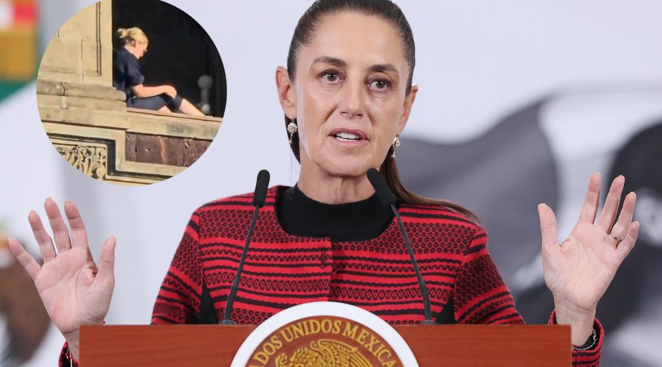 Sheinbaum habló sobre la polémica de la persona tomando el sol en Palacio Nacional. EFE / Mario Guzmán
