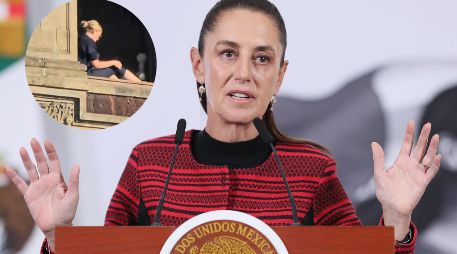 Sheinbaum habló sobre la polémica de la persona tomando el sol en Palacio Nacional. EFE / Mario Guzmán