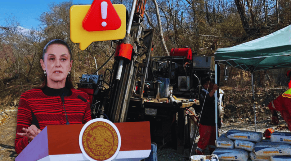 Sheinbaum confirmó que autoridades del país rescataron con vida a uno de los cuatro mineros atrapados tras un derrumbe en la mina Santa Fe. SUN / F. Rojas / ARCHIVO
