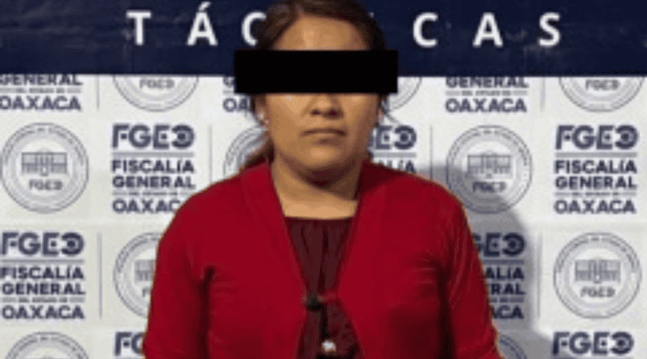 La sospechosa, identificada como A. D. R. L., fue puesta a disposición de la autoridad ministerial correspondiente. CORTESÍA/ Fiscalía General del Estado de Oaxaca