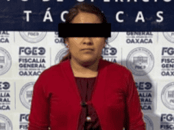 La sospechosa, identificada como A. D. R. L., fue puesta a disposición de la autoridad ministerial correspondiente. CORTESÍA/ Fiscalía General del Estado de Oaxaca