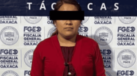 La sospechosa, identificada como A. D. R. L., fue puesta a disposición de la autoridad ministerial correspondiente. CORTESÍA/ Fiscalía General del Estado de Oaxaca