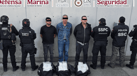 De acuerdo con la Secretaría de Seguridad y Protección Ciudadana, tanto la droga como los detenidos fueron ubicados en las inmediaciones de un centro comercial en la colonia Guadalupe Tepeyac. ESPECIAL/X/ @GabSeguridadMX