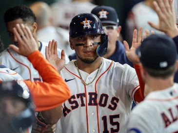 Uno de los momentos más destacados lo protagonizó Isaac Paredes con los Houston Astros. AFP/ T. WARNER.