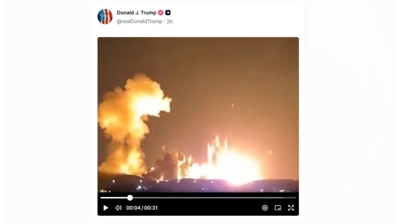 Captura del video difundido por Donald Trump este 30 de marzo del 2026.&nbsp;ESPECIAL/Truth Social