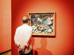 La pintura “El nacimiento del fascismo” de Siqueiros; forma parte de la exposición “Escurrimientos y Craqueladuras. Orozco, Siqueiros y la Piroxilina”.