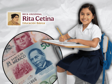 A partir del miércoles 1 de abril comenzará la dispersión de pagos de la Beca Rita Cetina para secundaria. ESPECIAL/Beca Rita Cetina/Canva