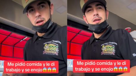 Taquero genera polémica al ofrecer comida a cambio de trabajo y dividir opiniones en redes. CAPTURA DE PANTALLA/INSTAGRAM/@zavala080/ESPECIAL