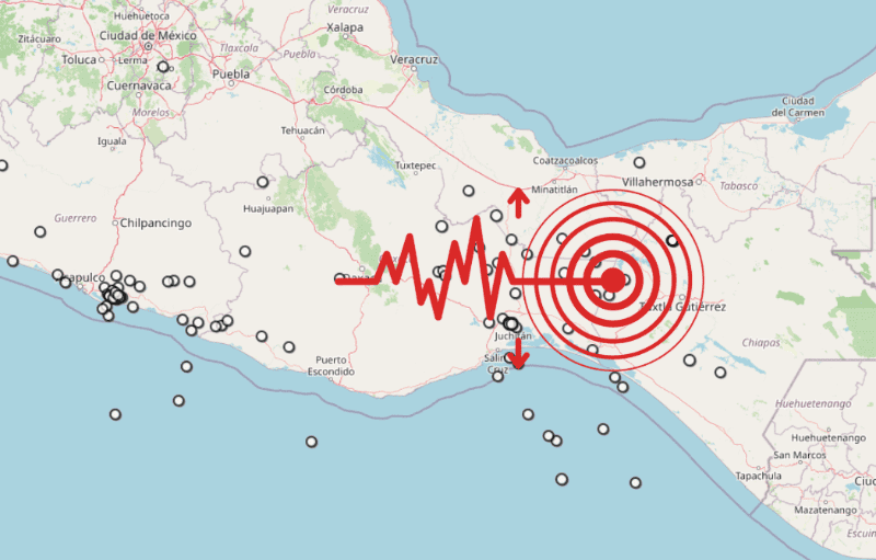 &nbsp;Sismo en Chiapas. ESPECIAL / SSN
