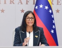 La presidenta encargada de Venezuela, Delcy Rodríguez, habla durante una videoconferencia en el foro FII Priority, en Miami. EFE/Palacio de Miraflores
