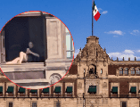 Antes de que se diera a conocer la identidad de la mujer que tomó el sol en Palacio Nacional, Sheinbaum admitió que los videos no eran IA. ESPECIAL/Gobierno de México/Redes Sociales