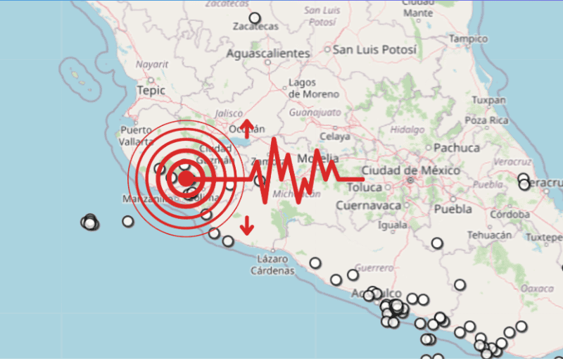 &nbsp;Sismo en Jalisco. ESPECIAL / SSN