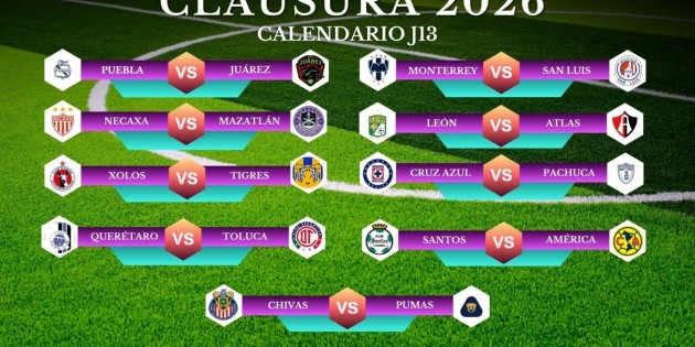 Liga MX: Jornada 13 del Clausura 2026, calendario de partidos, horarios y canales de transmisi&oacute;n