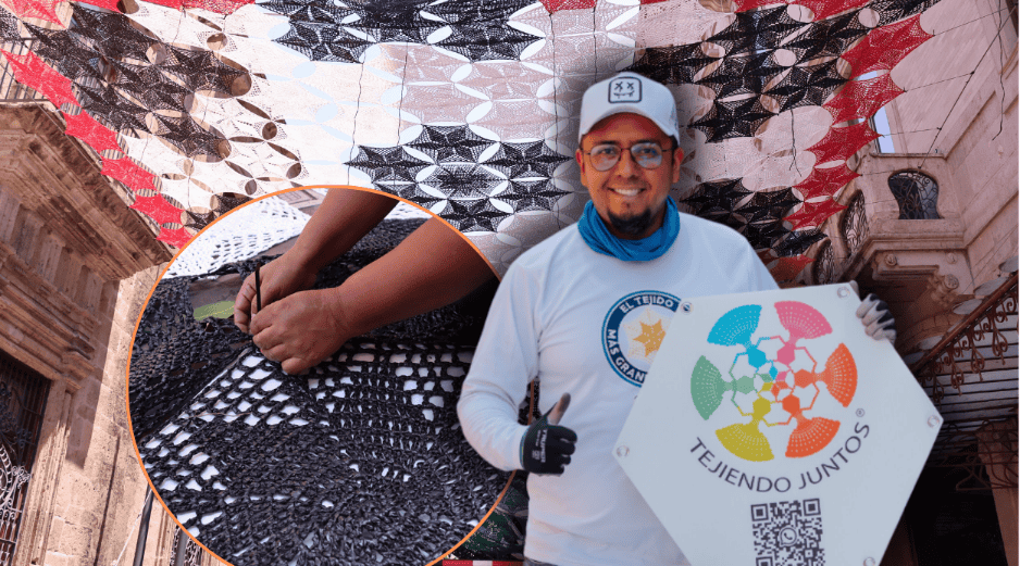 El mural aéreo busca ofrecer una experiencia visual diferente a quienes transitan por el corazón de Guadalajara. ESPECIAL/Gobierno de Guadalajara