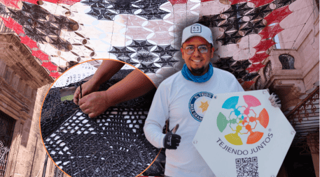 El mural aéreo busca ofrecer una experiencia visual diferente a quienes transitan por el corazón de Guadalajara. ESPECIAL/Gobierno de Guadalajara