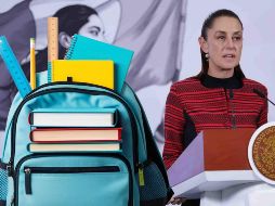 La Presidenta Sheinbaum Pardo dijo que a partir de un mes de 2026, todas las y los estudiantes de primaria pública en el país recibirán un apoyo económico. ESPECIAL / SUN y CANVA
