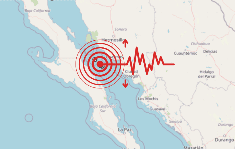 &nbsp;Sismo en Baja California Sur. ESPECIAL / SSN