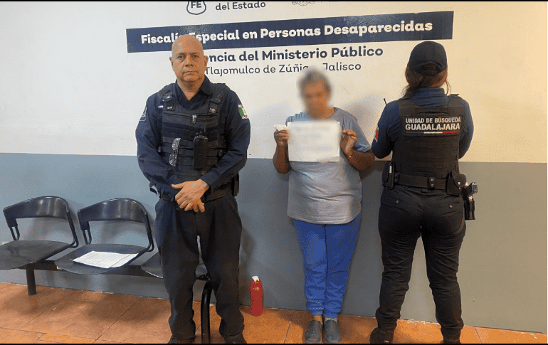 Los oficiales verificaron que la mujer contaba con ficha de búsqueda desde el 28 de febrero, en Tlajomulco de Zúñiga. ESPECIAL
