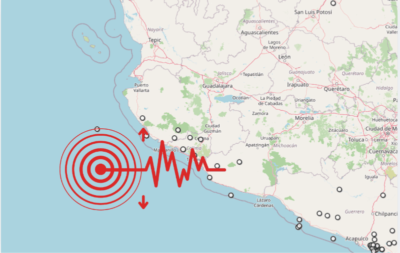 &nbsp;Sismo en Jalisco. ESPECIAL / SSN