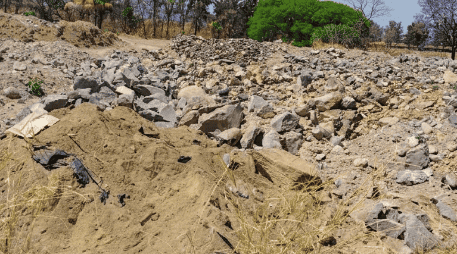 La Fiscalía del Estado no había intervenido el terreno en Tlajomulco, según explicó el colectivo de búsqueda. ESPECIAL/Guerreros Buscadores de Jalisco