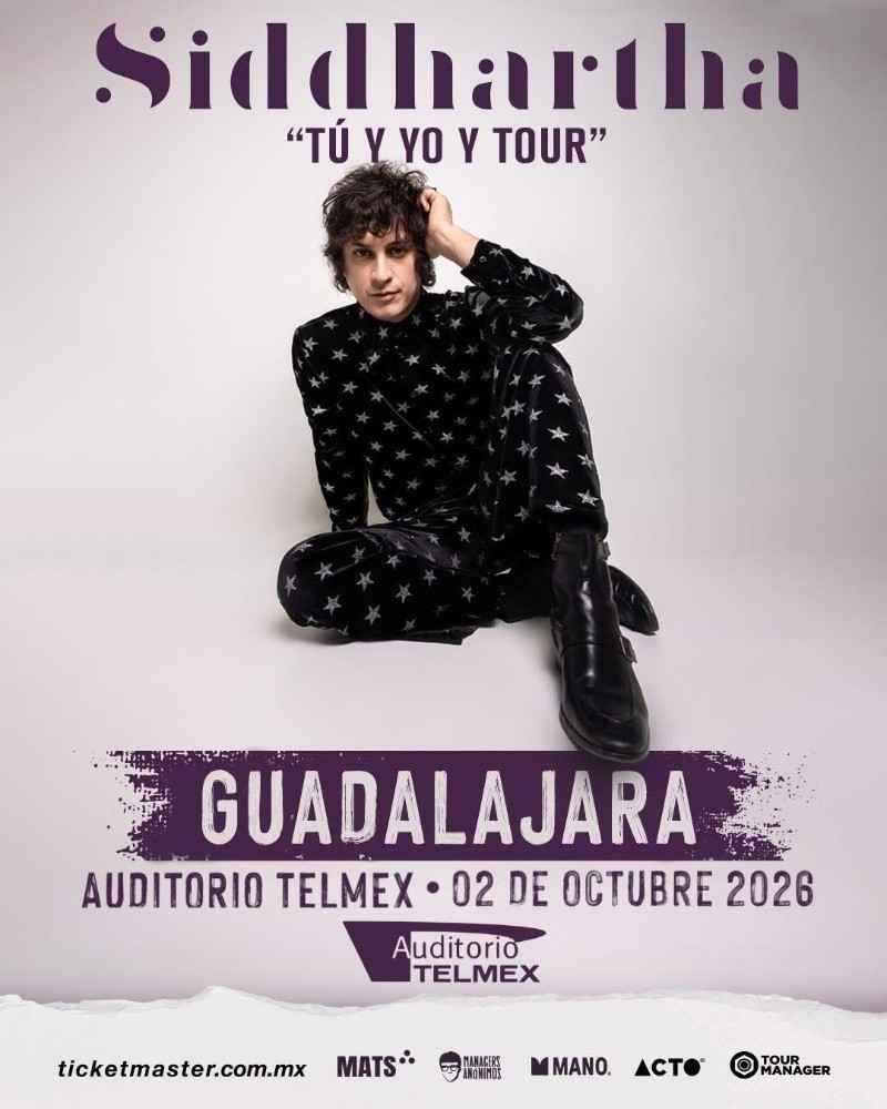 Siddhartha dará un concierto en el Auditorio Telmex el próximo 2 de octubre a las 21:00 horas. ESPECIAL&nbsp;