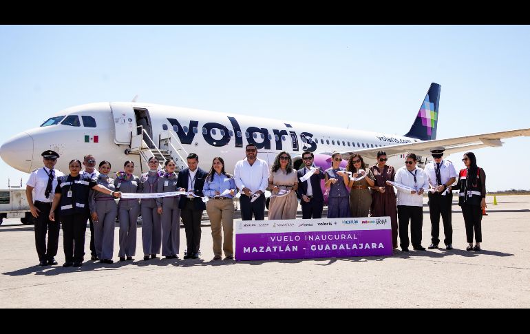 Se inaugura la nueva ruta Guadalajara-Mazatlán en Volaris. ESPECIAL/SECRETARÍA DE TURISMO DE SINALOA.