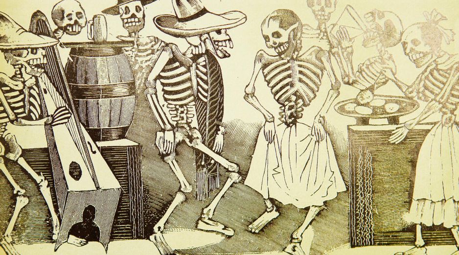 Foto de la caricatura “Calaveras zalameras de las coquetas meseras” del artista mexicano José Guadalupe Posada. EFE