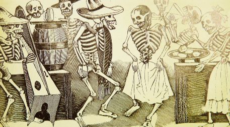 Foto de la caricatura “Calaveras zalameras de las coquetas meseras” del artista mexicano José Guadalupe Posada. EFE