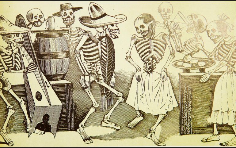 Foto de la caricatura “Calaveras zalameras de las coquetas meseras” del artista mexicano José Guadalupe Posada. EFE