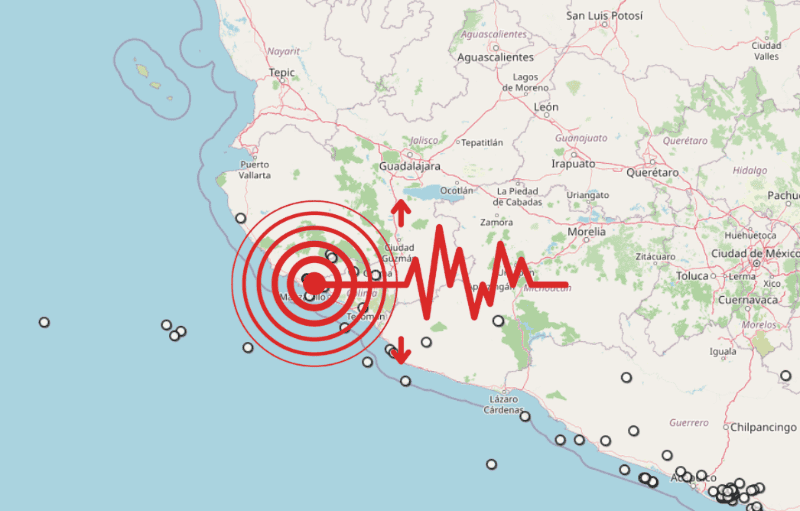 &nbsp;Sismos en Jalisco. ESPECIAL / SSN